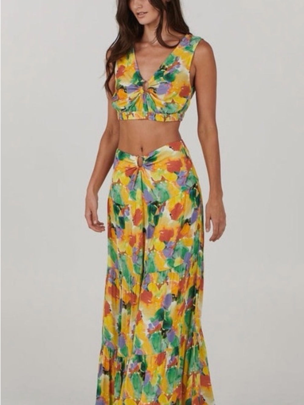 🔥Charlie Holiday Yellow Multi Floral Maxi Skirt🔥 - Picture 2 of 6